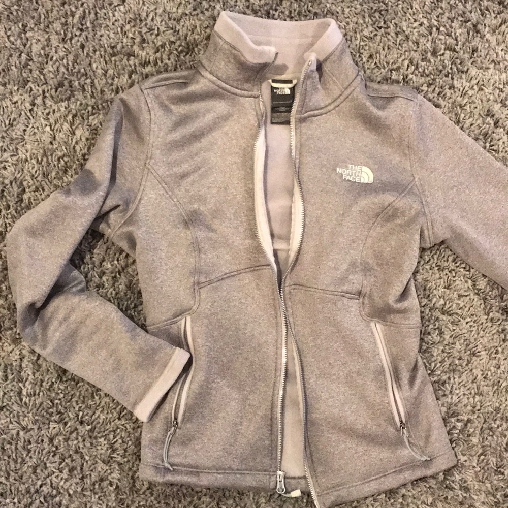 Women’s grey fleece zip sweatshirt